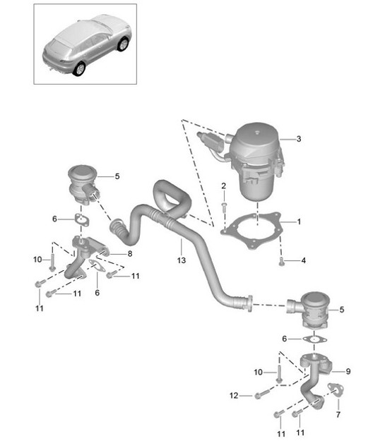 Diagram 108-000 Porsche 997 (911) MK1 2005-2008 Engine