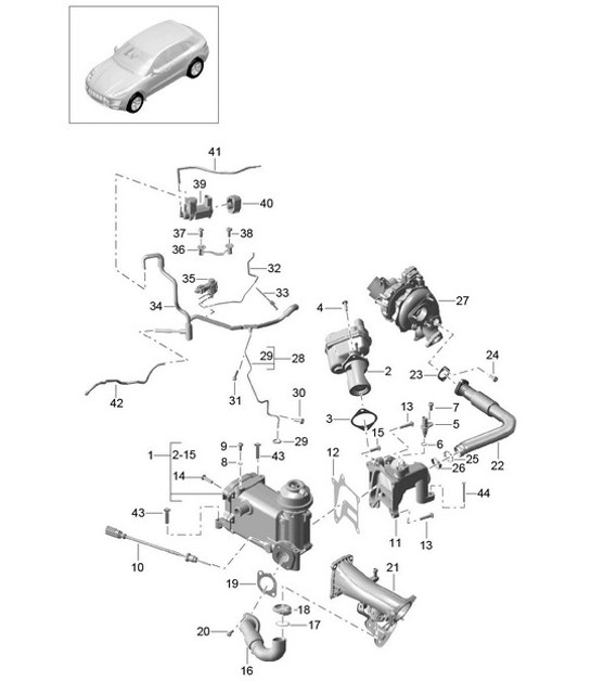 Diagram 108-030 Porsche 997 (911) MK1 2005-2008 Engine