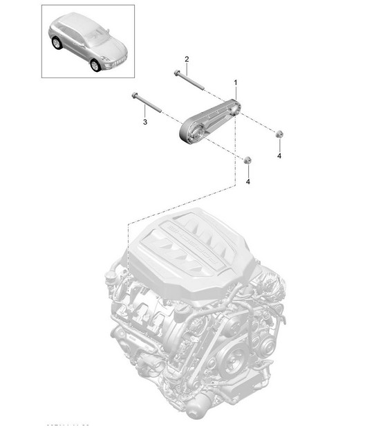 Engine lifting tackle / Engine support (Model: CTMA,CTM, CTLA,CTL, DCNA,DCN, DHKA,DHK) 95B.1 Macan 3.0L / 3.6L 2014-18