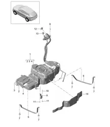 Fuel tank with attachments (Model: CDUD,CTBA, CTBB,CTBC) 95B.1 Macan 3.0L Diesel 2014-18