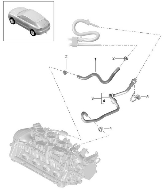 Fuel system / Fuel line / Engine bay (Model: CNCC,CNC, CYNA,CYPA, CYP,CYNB) 95B.1 Macan 2.0L 2014-18