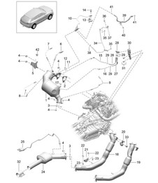 Exhaust system / Exhaust pipe / with: / Catalytic converter / Diesel particulate filter / Control line (Model: CTBA,CTBB, CTBC) 95B.1 Macan 3.0L Diesel 2014-18