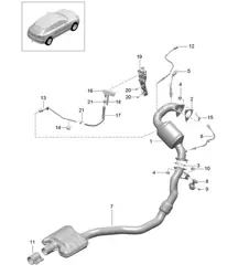 Exhaust system / Exhaust pipe with: / Catalytic converter / Diesel particulate filter / Control line (Model: CDUD) 95B.1 Macan 3.0L Diesel 2014-18