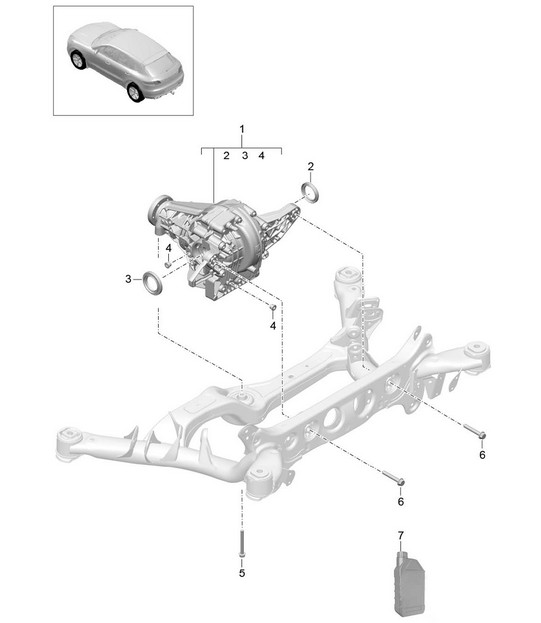 Rear axle differential (PR:1Y0) 95B.1 Macan  2014-18