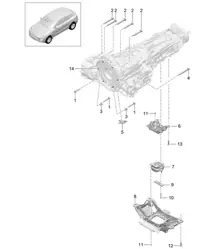 Mounting parts for engine and transmission / Transmission carrier (Model: CDUD,CTBA, CTBB,CTBC) 95B.1 Macan 3.0L Diesel 2014-18
