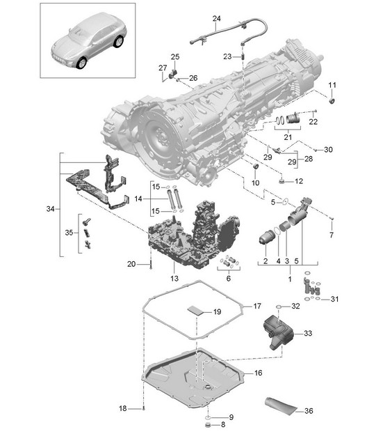 - PDK - Gearbox / Individual parts 95B.1 Macan 2014-18