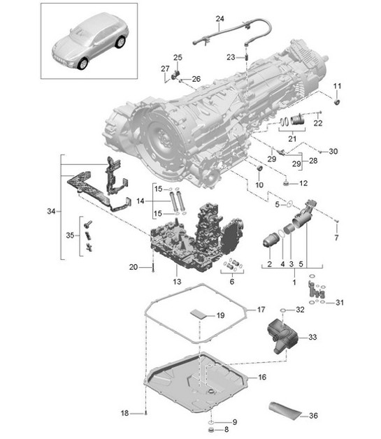 Diagram 320-010 Porsche 996 (911) (1997-2005) Transmission