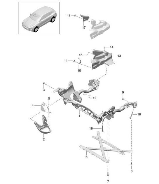 Diagram 401-000 Porsche Cayenne 9PA (955) 2003-2006 Front Axle, Steering 