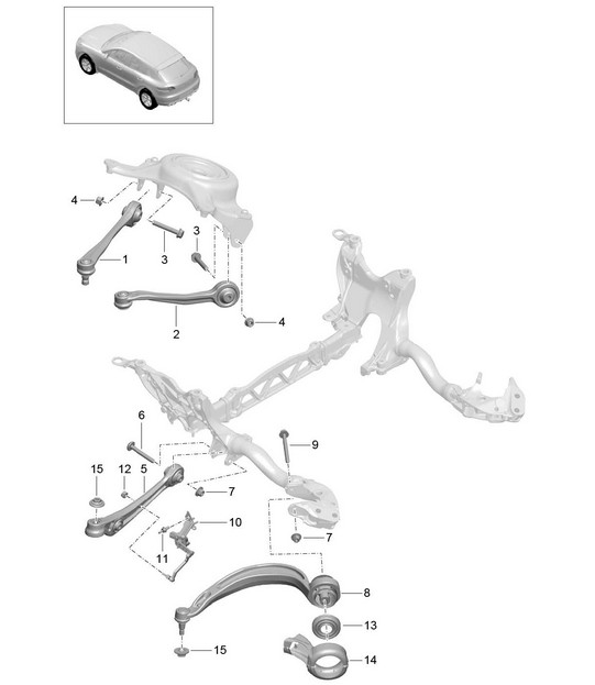 Wishbone / Guide / Level sensor 95B.1 Macan 2014-16