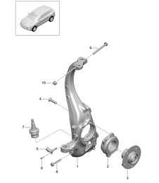 Swivel mounting / Wheel hub 95B.1 Macan 2014-18