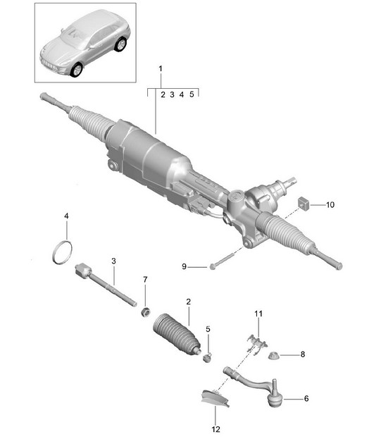 Steering gear / Individual parts 95B.1 Macan 2014-18