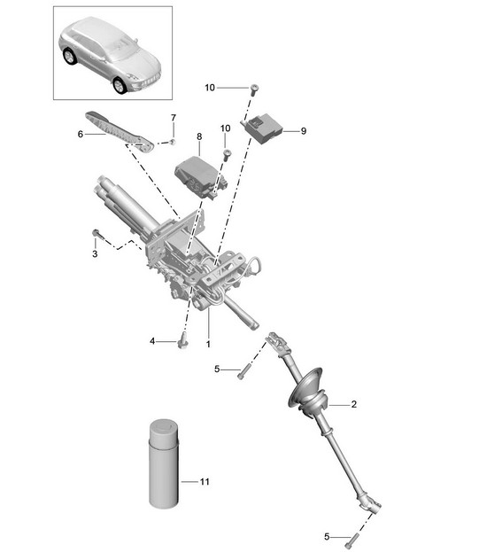 Steering column / Intermediate steering shaft 95B.1 Macan 2014-18