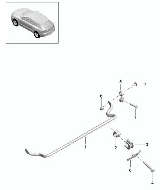 Anti-roll bar 95B.1 Macan 2014-18