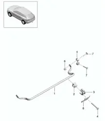 Anti-roll bar 95B.1 Macan 2014-18