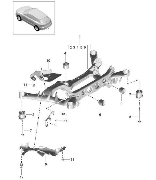 Rear axle / Suspension sub-frame / Level sensor 95B.1 Macan 2014-18