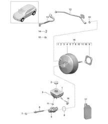 Brake master cylinder / Brake servo / Vacuum line 95B.1 Macan 2014-18