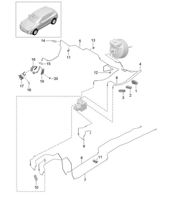 Diagram 604-005 Porsche Macan (95B) MK1 (2014-2018) Wheels, Brakes
