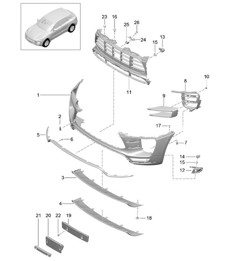 Front bumper - Turbo (PR:DU1,DU3) - 95B.1 Macan 3.6L Turbo 2014-18
