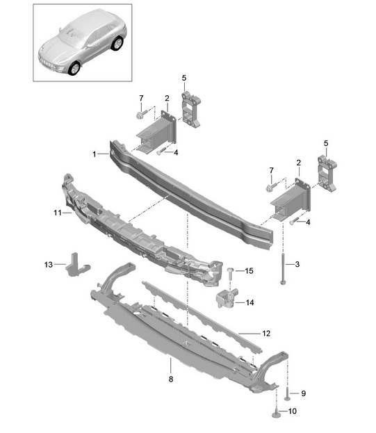 Bumper carrier - FRONT - 95B.1 Macan 2014-18