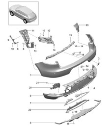Rear bumper - Sport Design package and GTS (PR:2D1,2D2, 2D5,2D6) -  95B.21 Macan 2014-18