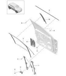 Window regulator doors - FRONT - 95B.1 Macan 2014-18