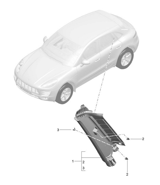 C-pillar Trim -  UPPER  - 95B.1 Macan 2014-18