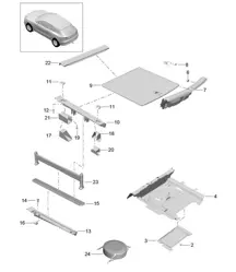 Trim / For luggage compartment / Accessories / Luggage compartment system 95B.1 Macan 2014-18