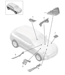 Sound absorber / Front end / Cover 95B.1 Macan 2014-18