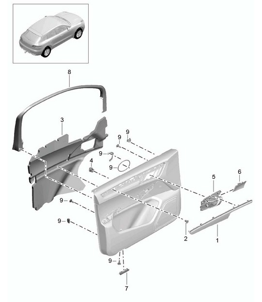 Accessories FRONT door panel 95B.1 Macan 2014-18