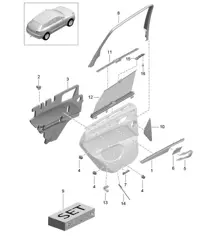 Accessories REAR door panel 95B.1 Macan 2014-18