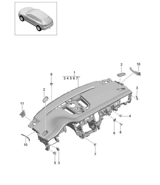 Diagram 809-000 Porsche Macan (95B) MK1 (2014-2018) Body