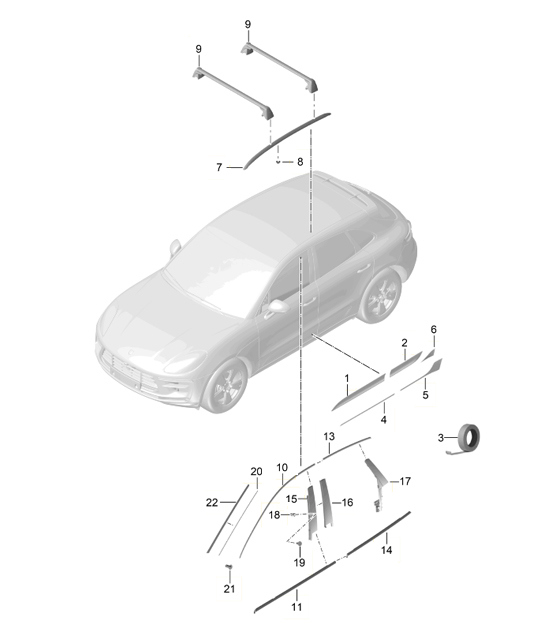 Diagram 810-001 Porsche Panamera 970 MK1 (2009-2013) Body