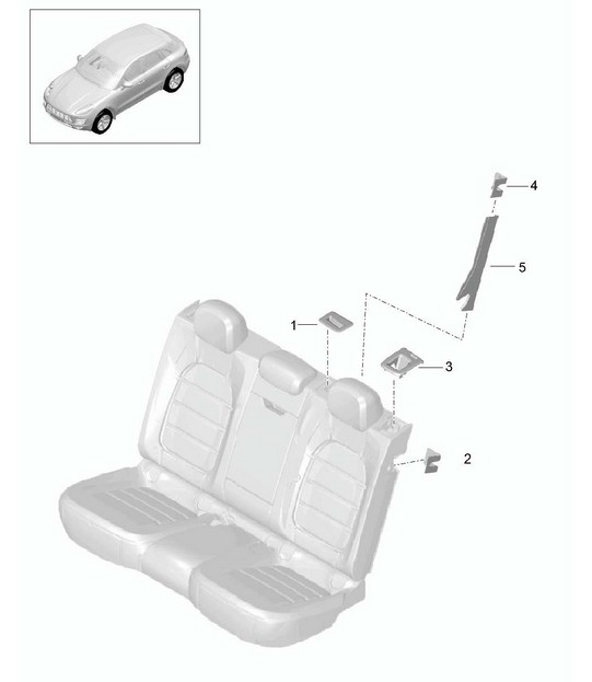 Seat and backrest surface / Accessories / Trim 95B.1 Macan 2014-18