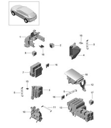 Fuse box / Relay plate 95B.1 Macan 2014-18