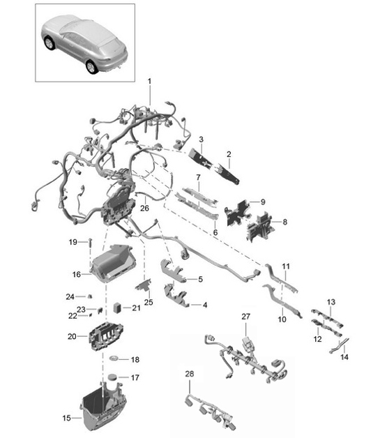 Diagram 902-008 Porsche 914 (1970-1976) Electrical equipment