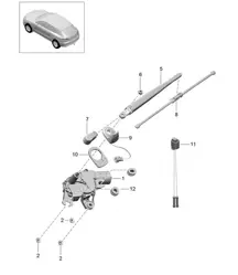 Rear window wiper 95B.1 Macan 2014-18