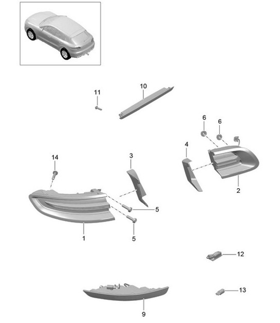 Diagram 905-010 Porsche Cayman 718C (982C) 2017>> Electrical equipment