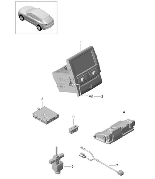 Diagram 911-000 Porsche Macan (95B) MK1 (2014-2018) Electrical equipment