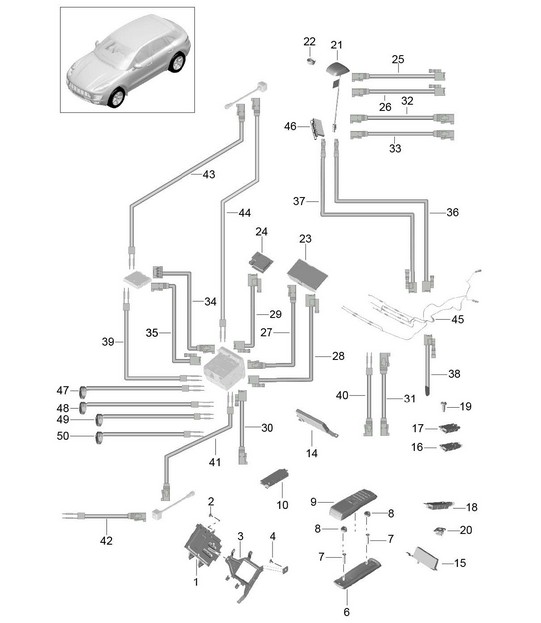 Telephone / Amplifiers / Aerial amplifier / Aerial cable / For vehicles with multimedia equipment 95B.1 Macan  >> 2016
