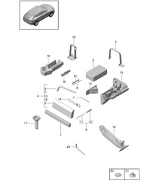 Tool / Jack / Aarning triangle / First aid kit 95B  (II / III) Macan 2019 - 2024