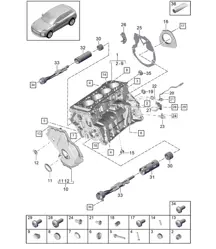 Crankcase housing / Individual parts - PR:T2B -  95B (II / III) Macan 2.0L 2019 - 2024
