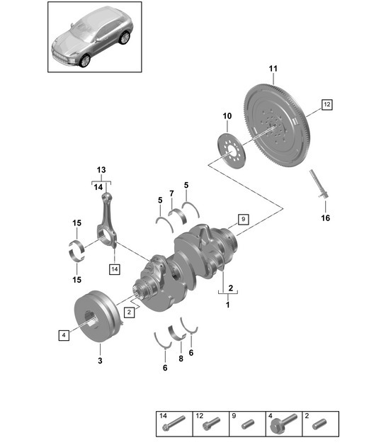 Diagram 102-005 Porsche Macan (95B) MK2 2019-2021 Engine
