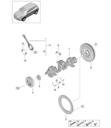 Crankshaft / Connecting rod / Vibration damper - PR:T2G - 95B (II / III) Macan 2.0L 2019 - 2024