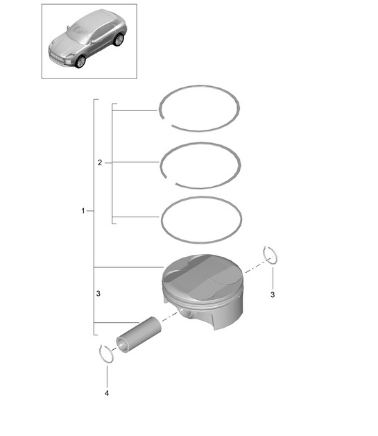 Piston - PR:T2G - 95B (II / III) Macan 2.0L 2019 - 2024