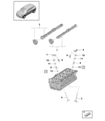 Camshaft, Valves - PR:T2B -  95B (II / III) Macan 2.0L 2019 - 2024