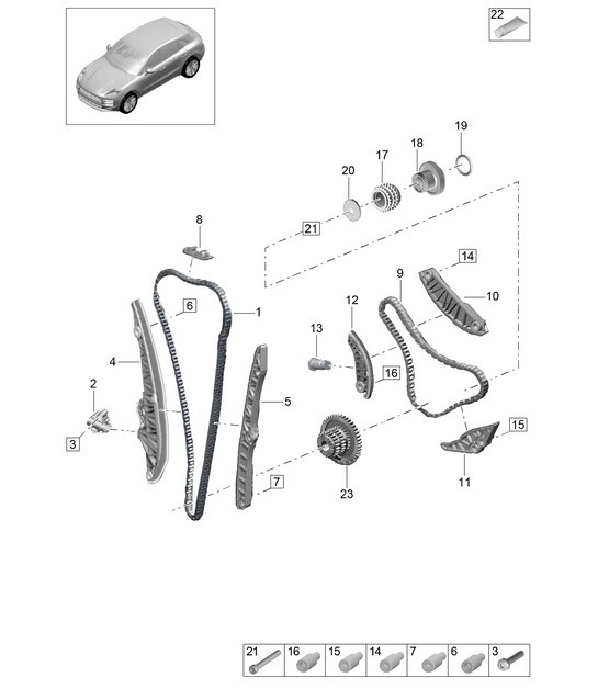 Diagram 103-160 Porsche 997 (911) MK2 2009-2012 Engine