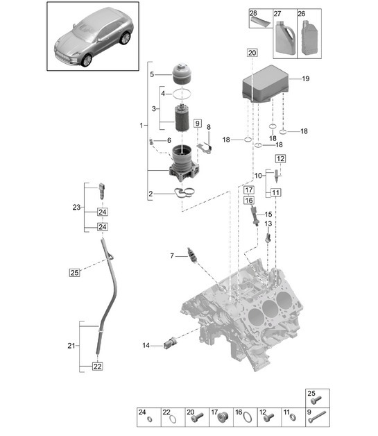 Diagram 104-100 Porsche Cayman 718C (982C) 2017>> Engine