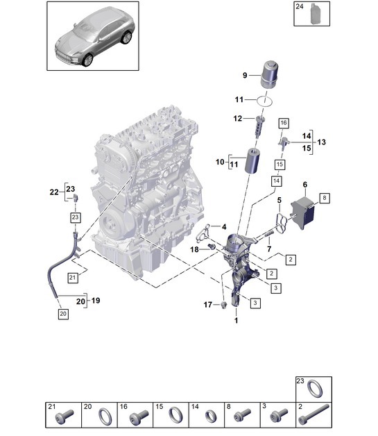 Diagram 104-120 Porsche 991 (911) MK1 2012-2016 Engine