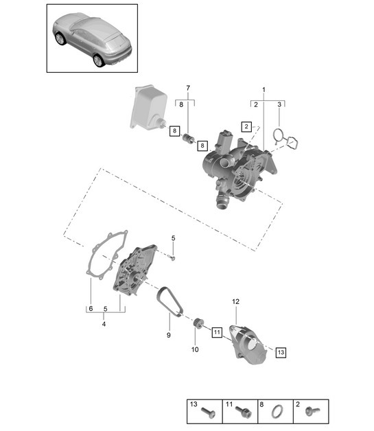 Diagram 105-020 Porsche Cayenne 9YA (E3) 2018-2023 