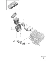 Air filter element / Air filter housing - Model: DGR,DGRB, DGR,DGRC - 95B (II / III) Macan 2.9L 2019 - 2024